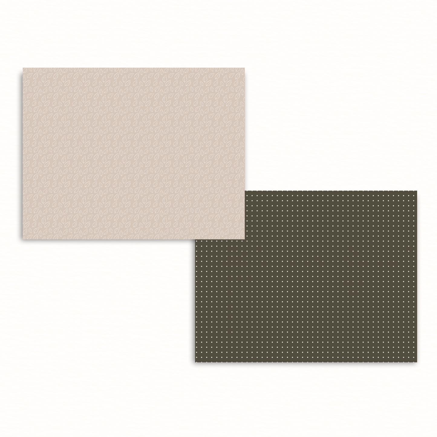Neutral Boho Scrapbook Papers – Printable Earth-Toned Dots, Hearts, Leaves & Stripes
