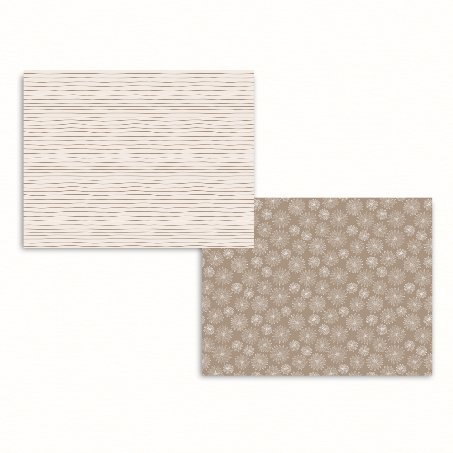 Neutral Boho Scrapbook Papers – Printable Earth-Toned Dots, Hearts, Leaves & Stripes