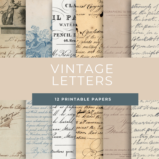Vintage Letters & Invoices Ephemera – Printable Antique Correspondence for Junk Journals