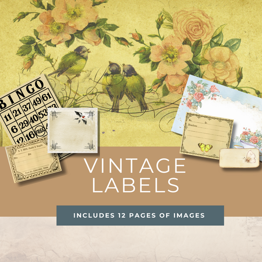 Vintage Labels & Cards Ephemera – Printable Library Cards, Bingo Cards & Blank Labels