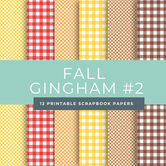 Cozy Fall Gingham Scrapbook Papers – Printable Checkered Patterns in Earthy Autumn Colors