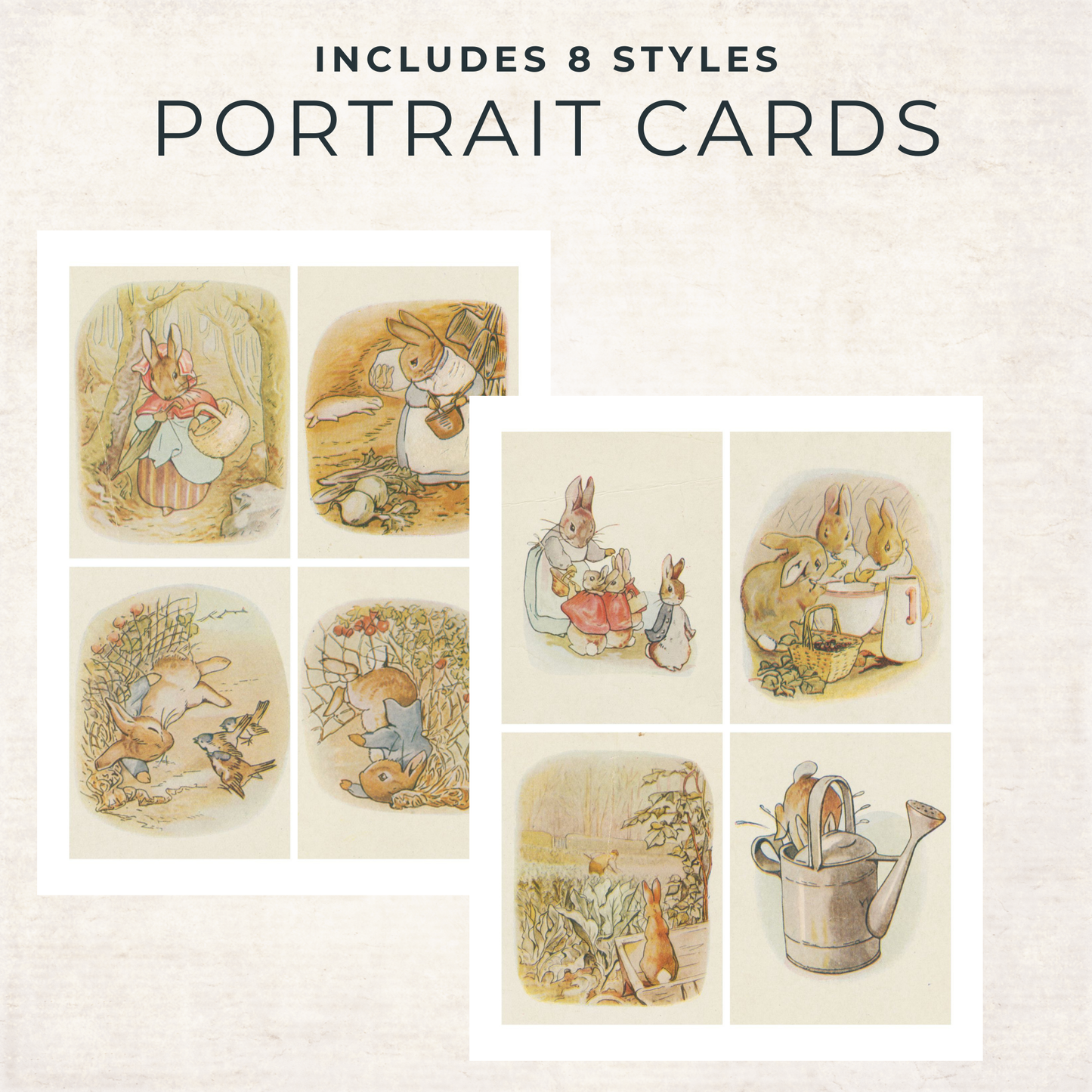 Whimsical Rabbits Junk Journal Kit - Printable Pages - Beatrix Potter Vintage Ephemera - Digital Download