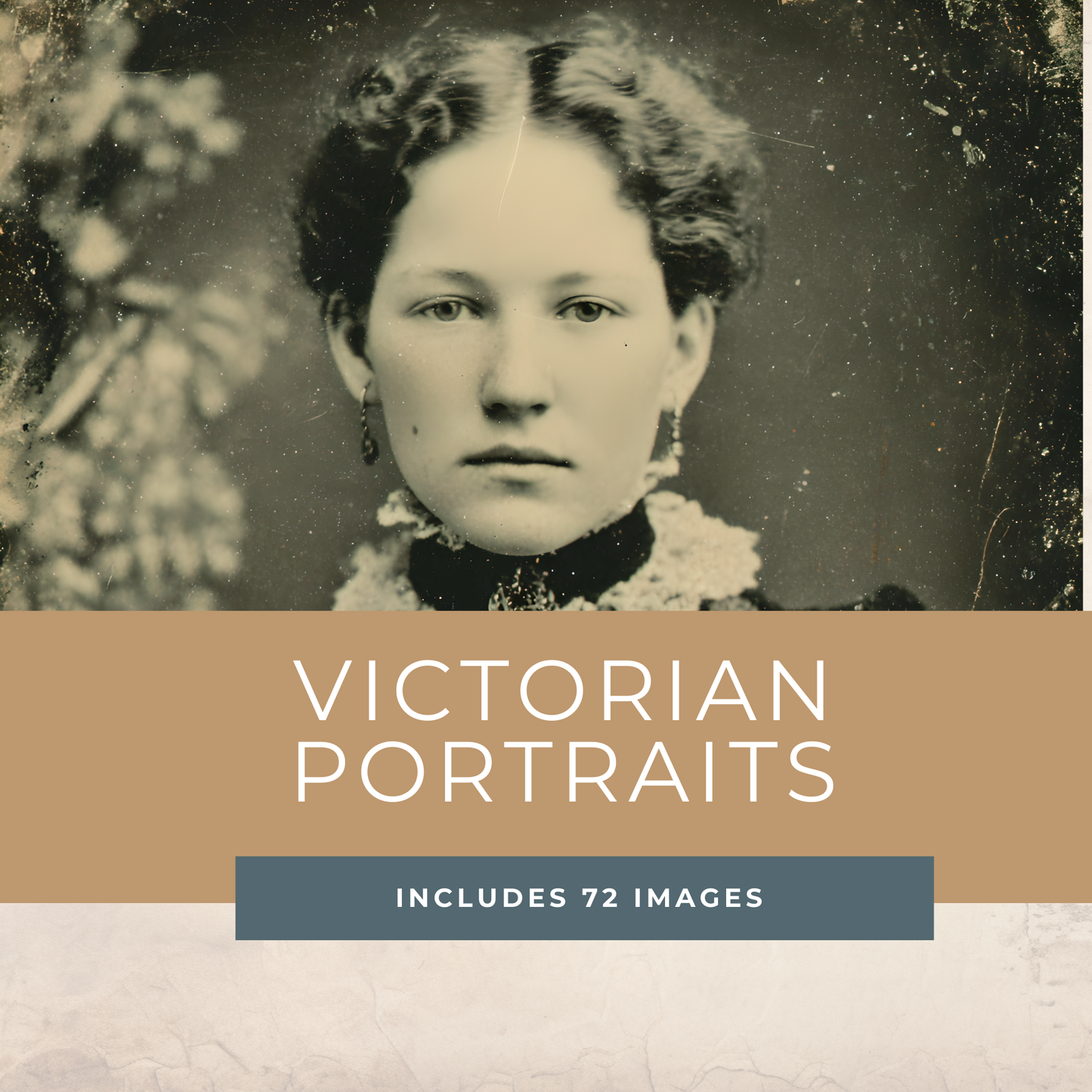 Victorian Portrait Ephemera – 72 Printable Black & White Photos of Women, Men & Families