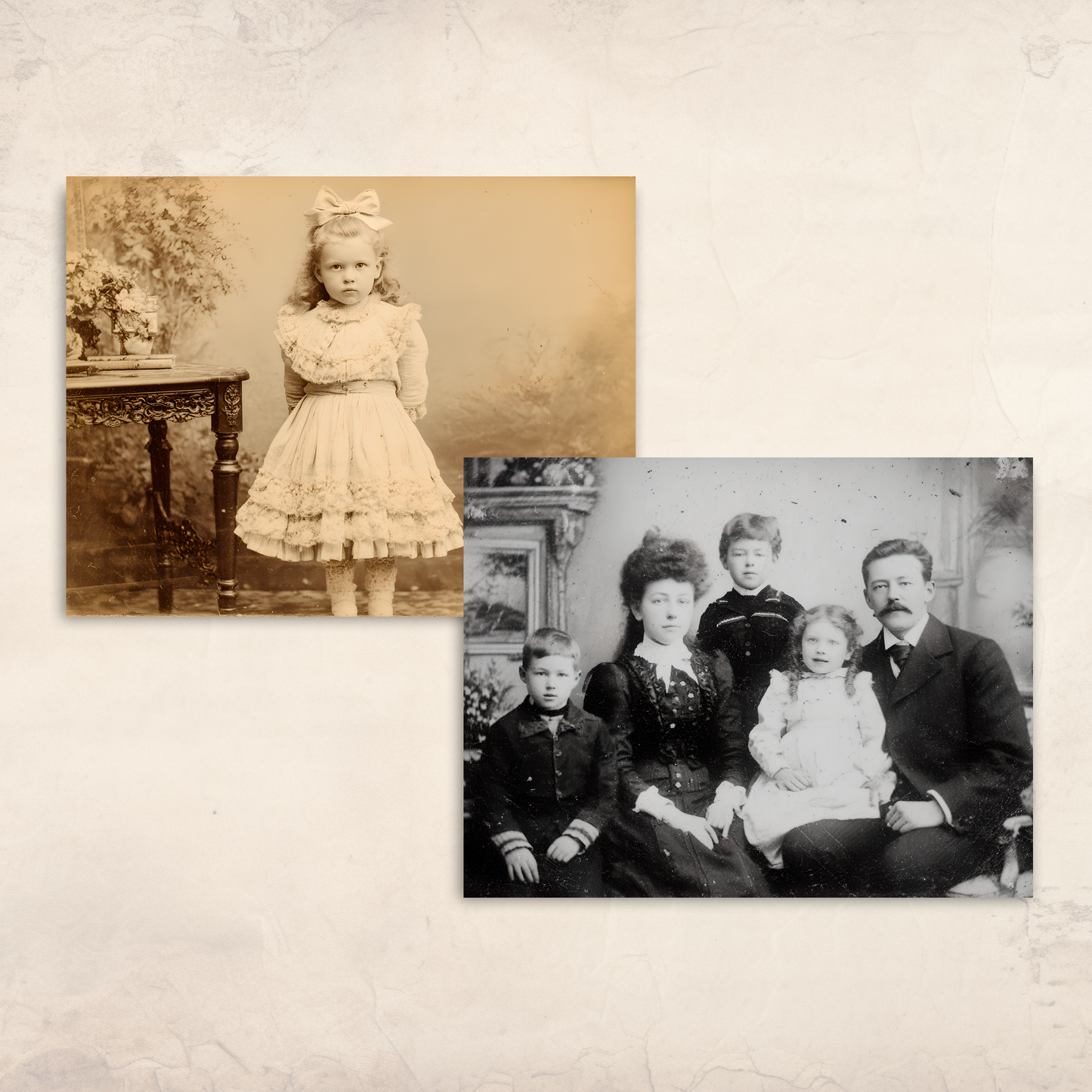 Victorian Portrait Ephemera – 72 Printable Black & White Photos of Women, Men & Families