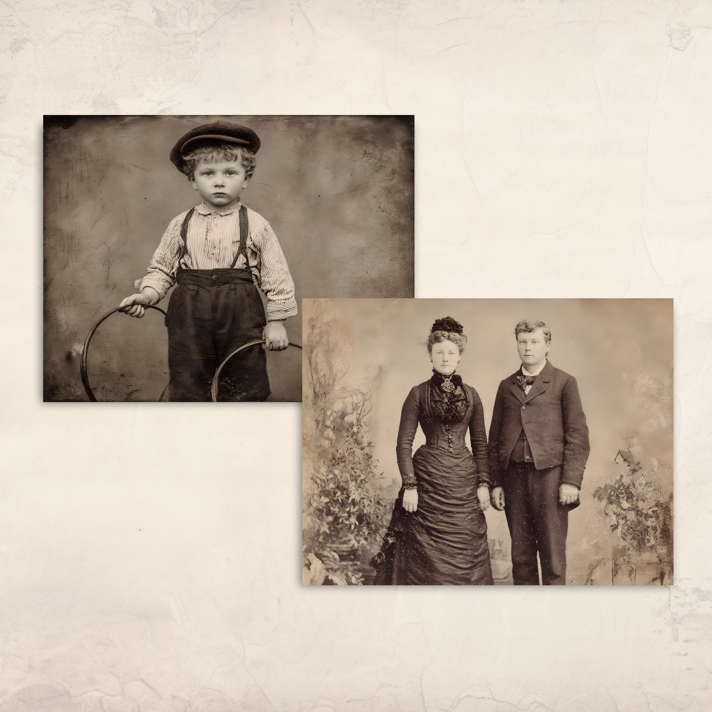 Victorian Portrait Ephemera – 72 Printable Black & White Photos of Women, Men & Families