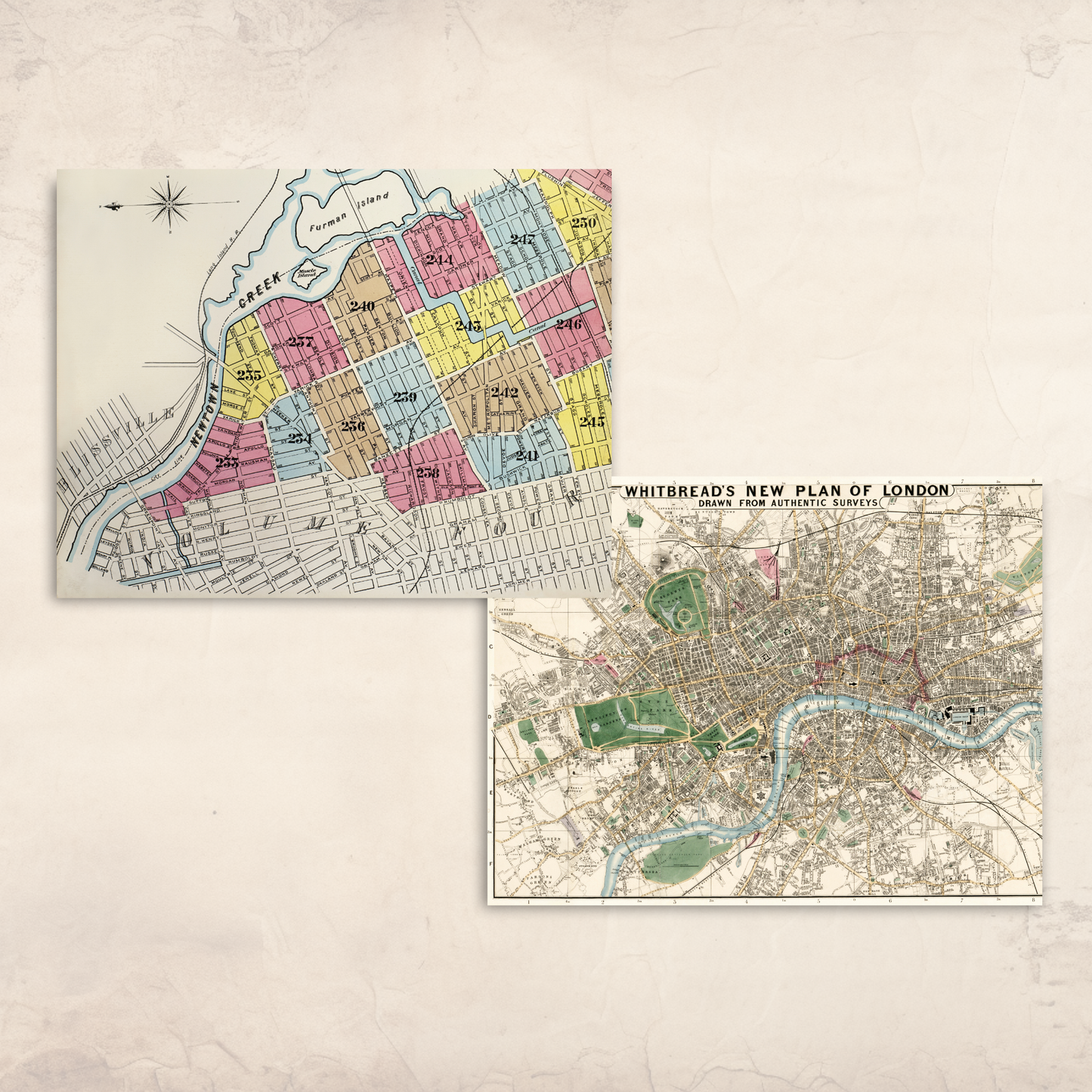 Vintage Maps Ephemera – 12 Printable Antique Map Pages for Junk Journals & Collage