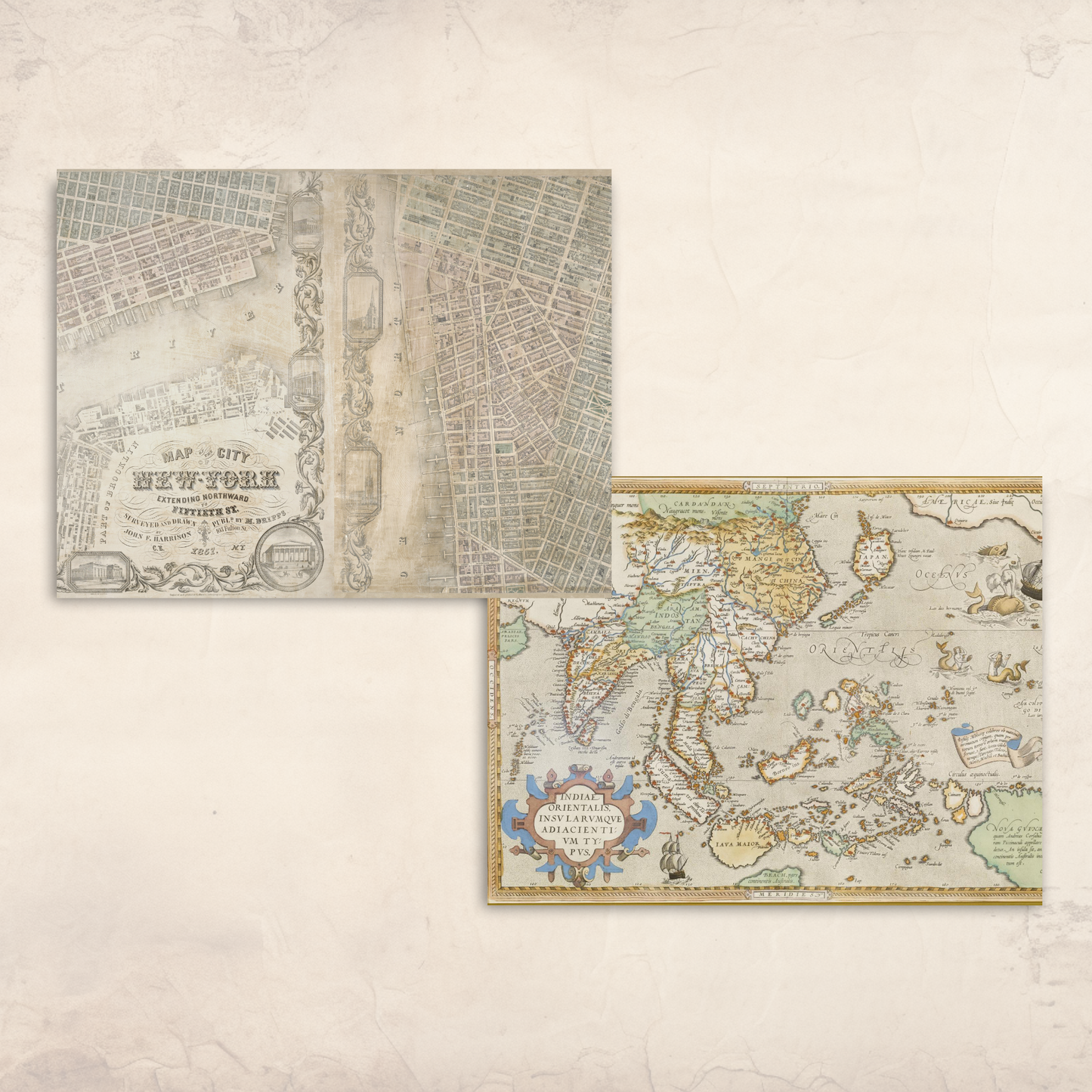 Vintage Maps Ephemera – 12 Printable Antique Map Pages for Junk Journals & Collage