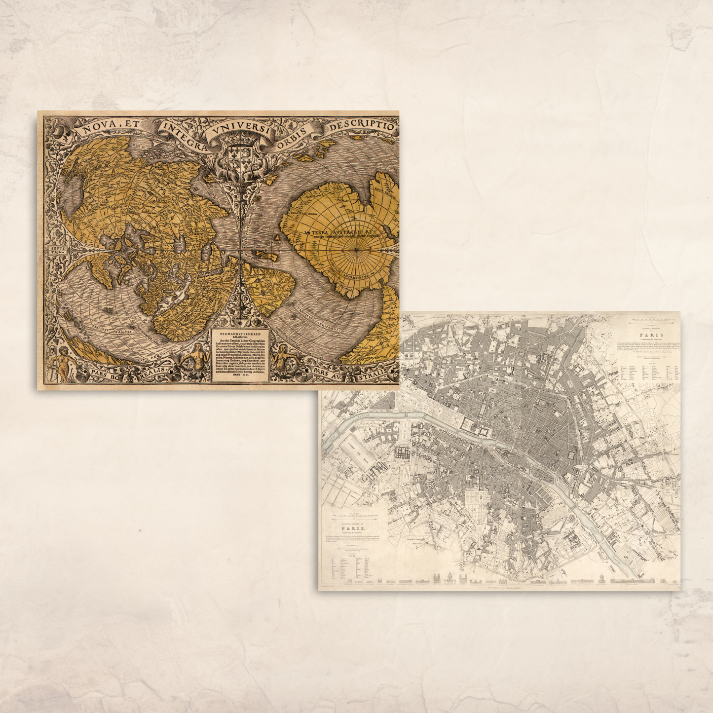 Vintage Maps Ephemera – 12 Printable Antique Map Pages for Junk Journals & Collage