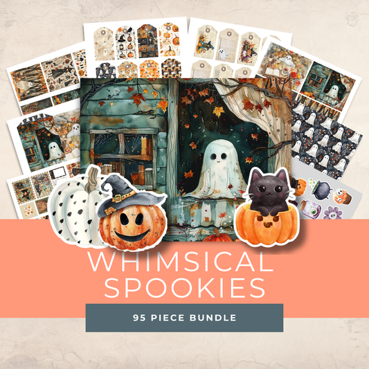 Spooky Cute Halloween Ephemera – Printable Ghosts, Bats & Witches for Whimsical Junk Journals