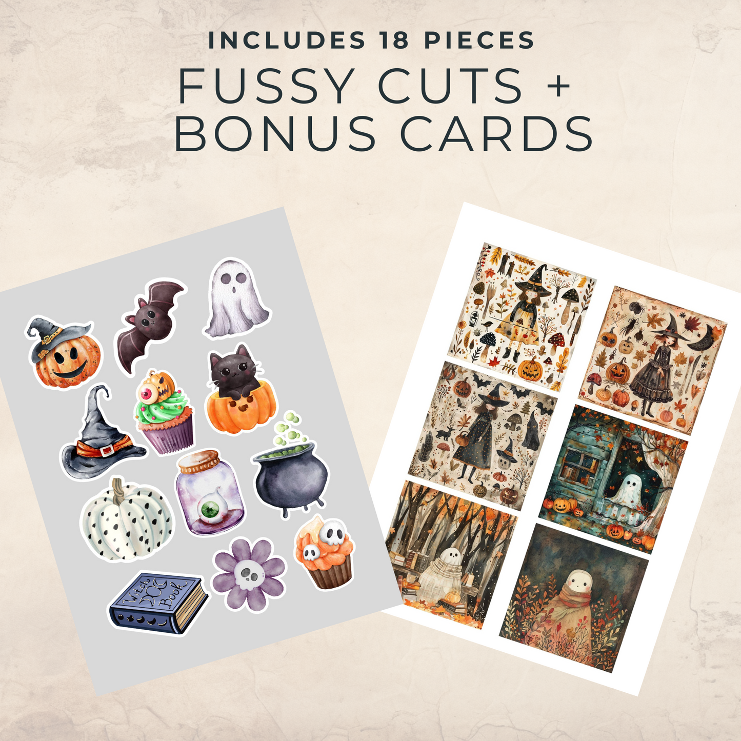 Spooky Cute Halloween Ephemera – Printable Ghosts, Bats & Witches for Whimsical Junk Journals