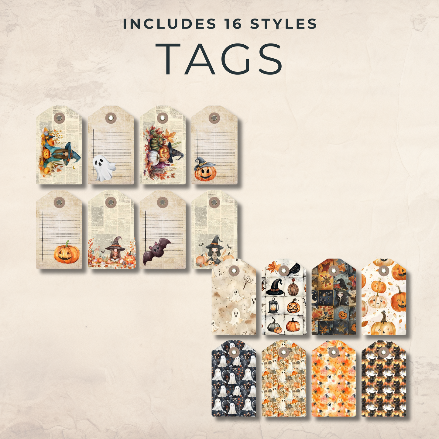 Spooky Cute Halloween Ephemera – Printable Ghosts, Bats & Witches for Whimsical Junk Journals