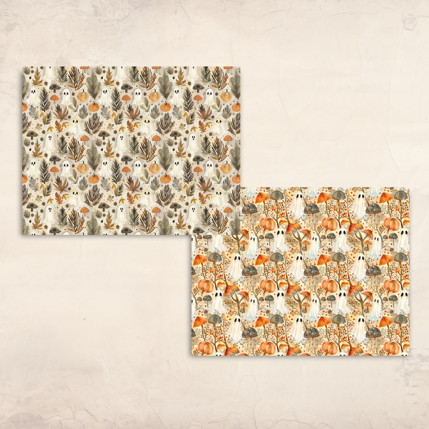 Whimsical Halloween Scrapbook Papers – Printable Watercolor Ghosts, Witches & Spooky Cute Patterns