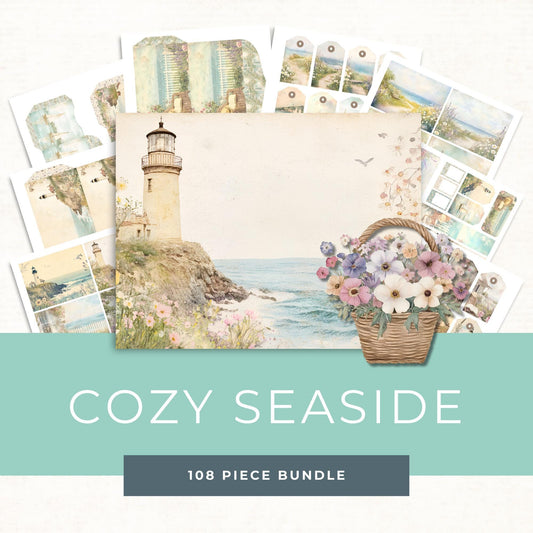 Vintage Seaside Ephemera Pack – Printable Coastal Junk Journal Kit