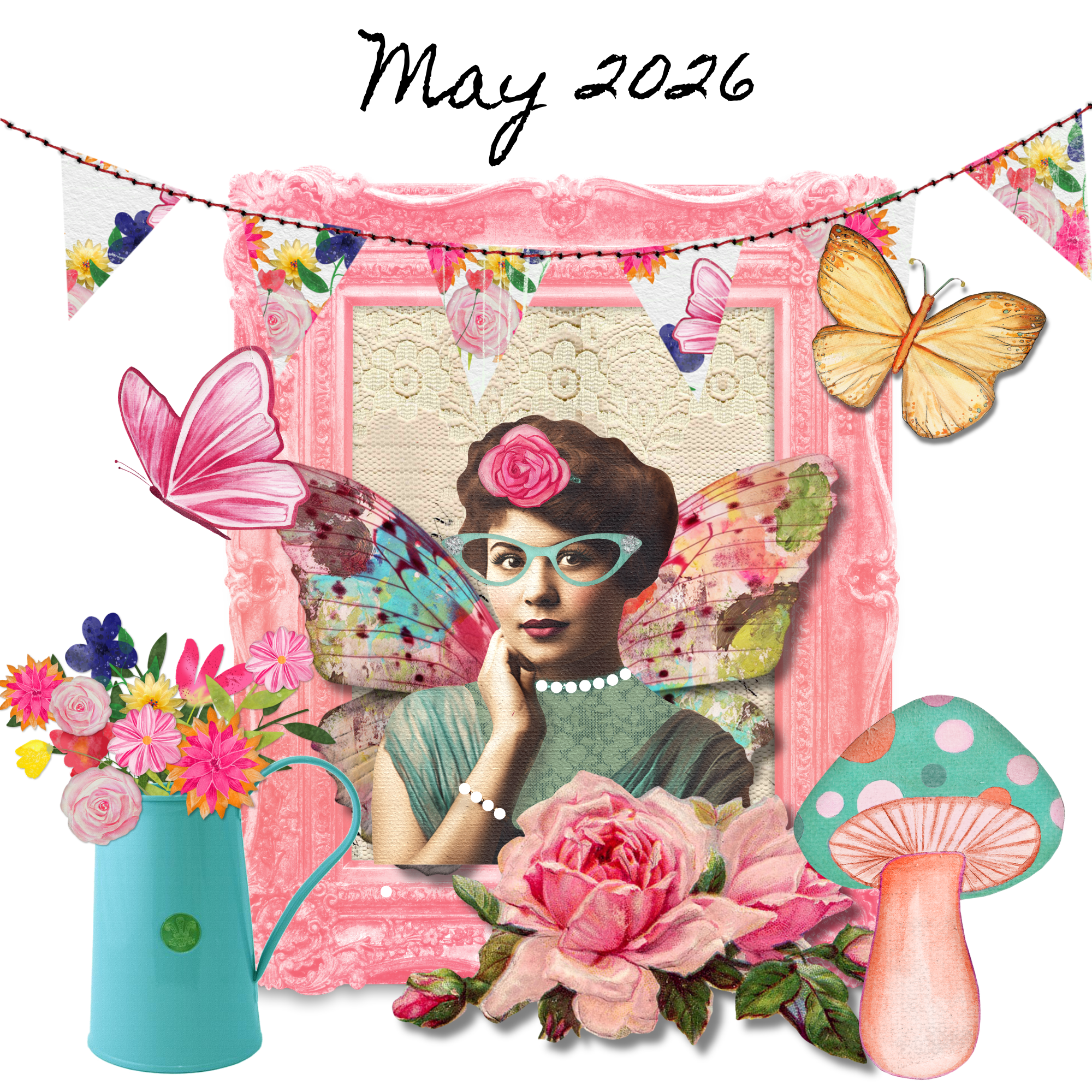 Flower Shop: May 2026 Craft + Collage Club – Whimsy + Wonder Creative Co.