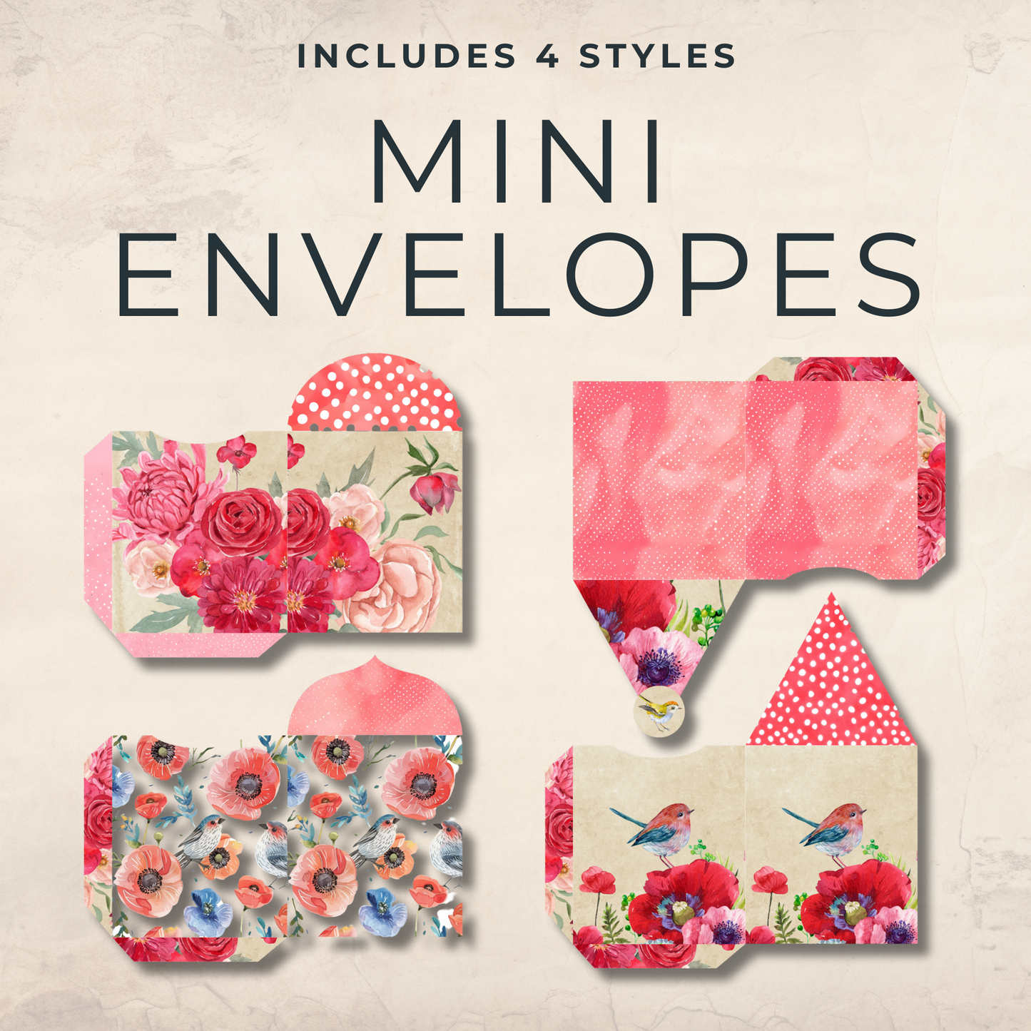 Whimsical Birds and Poppies FREE DOWNLOAD