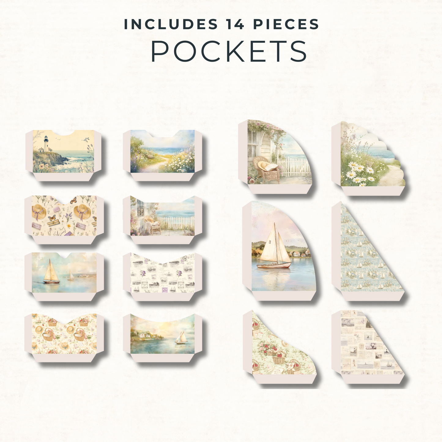 Vintage Seaside Ephemera Pack – Printable Coastal Junk Journal Kit
