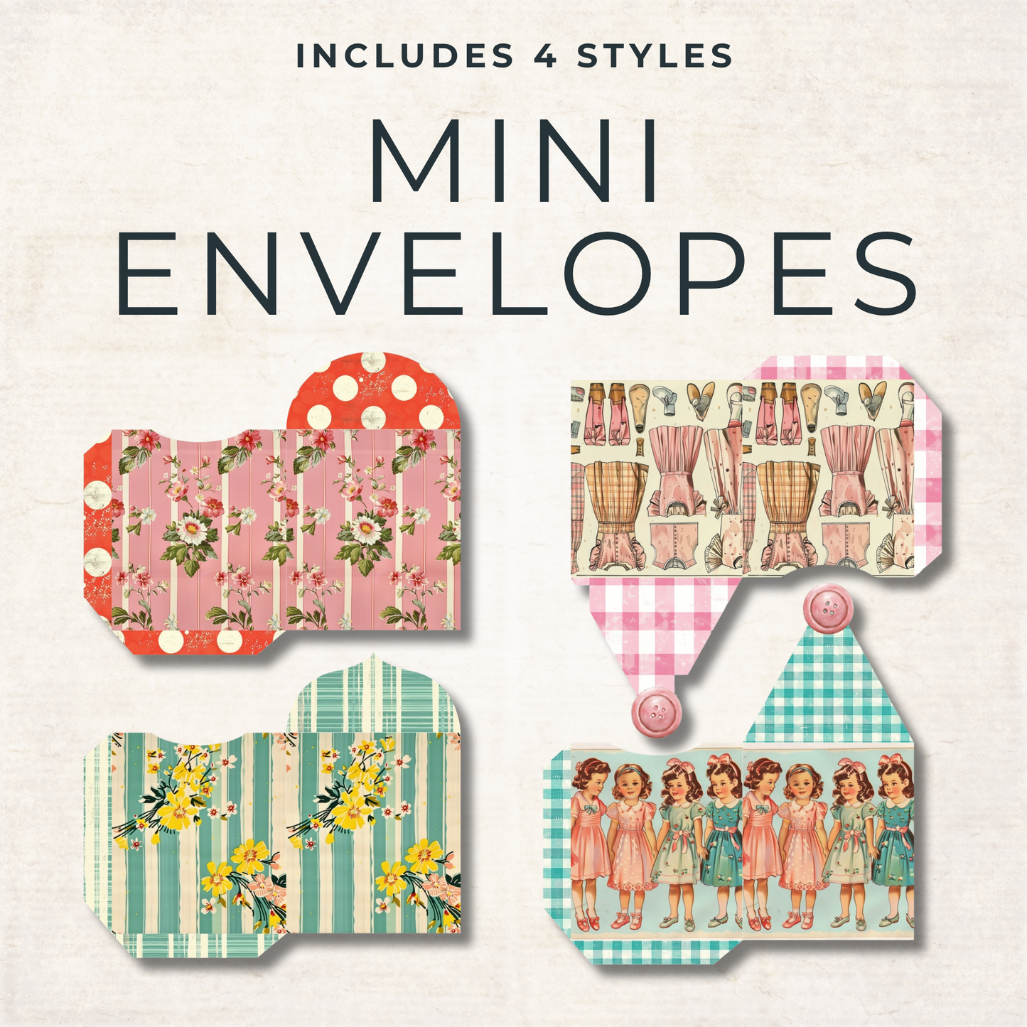 1950s Retro Ephemera – Vintage Sewing Pattern Ephemera & Printable Fashion Collage Sheets