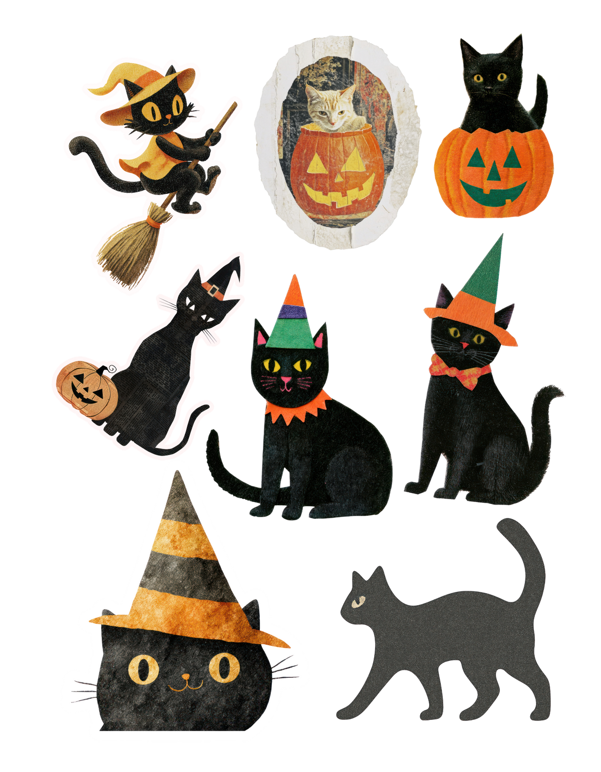 Cute & Spooky Halloween Junk Journal Kit – Retro Halloween Printable Bundle