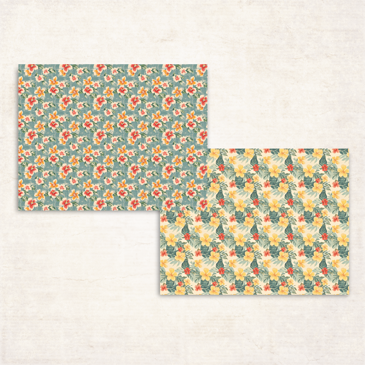 Hawaiian Travel Scrapbook Papers– Tropical Printable Papers