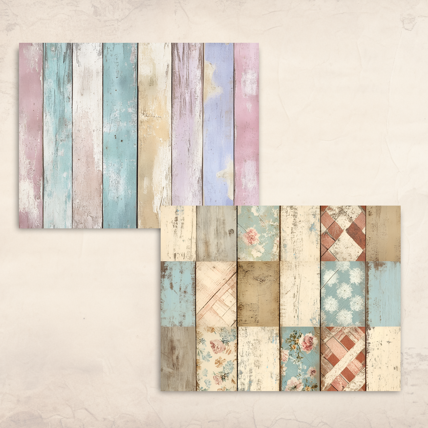 Distressed Wood Digital Paper – Rustic Shabby Chic Woodgrain Backgrounds for Junk Journals & Scrapbooks