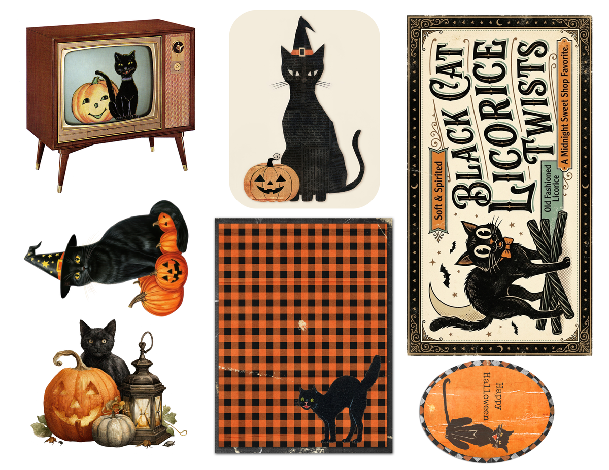 Cute & Spooky Halloween Junk Journal Kit – Retro Halloween Printable Bundle