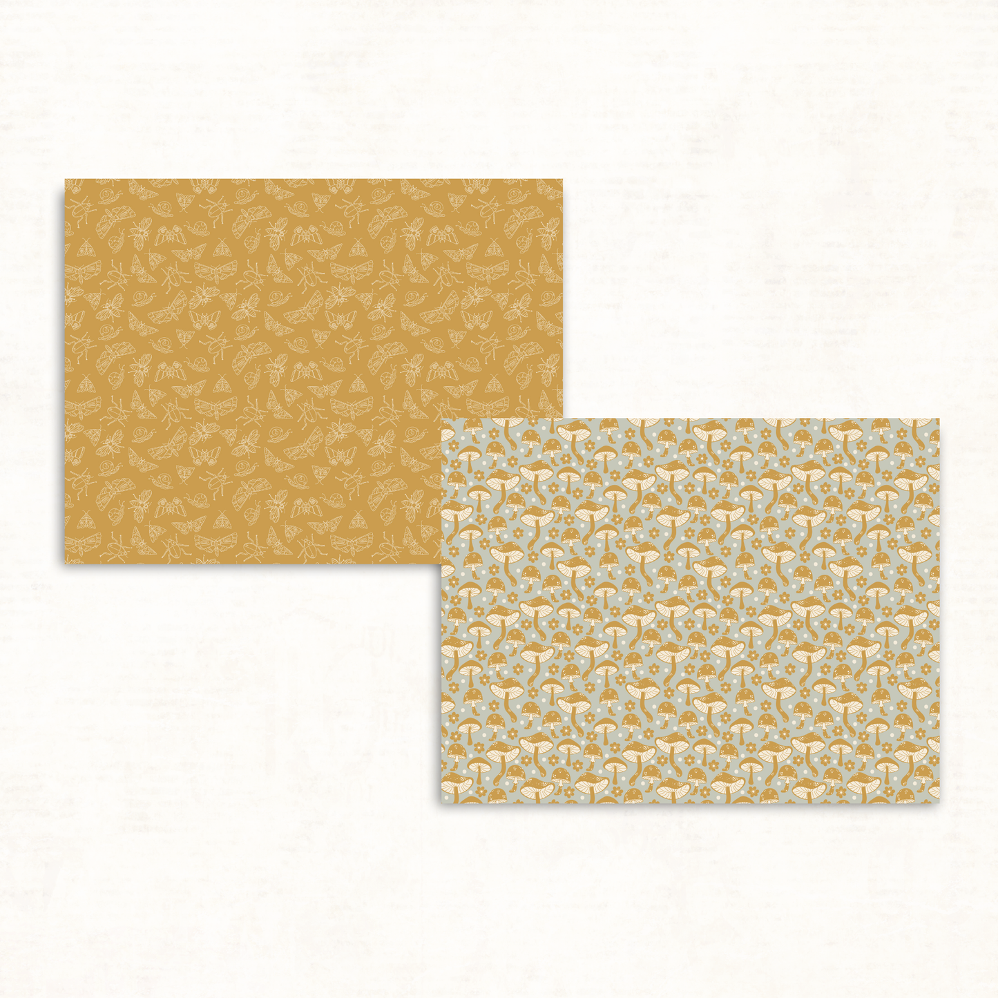 Earthy Boho Scrapbook Papers – Printable Snail, Moth & Moon Backgrounds for Junk Journals