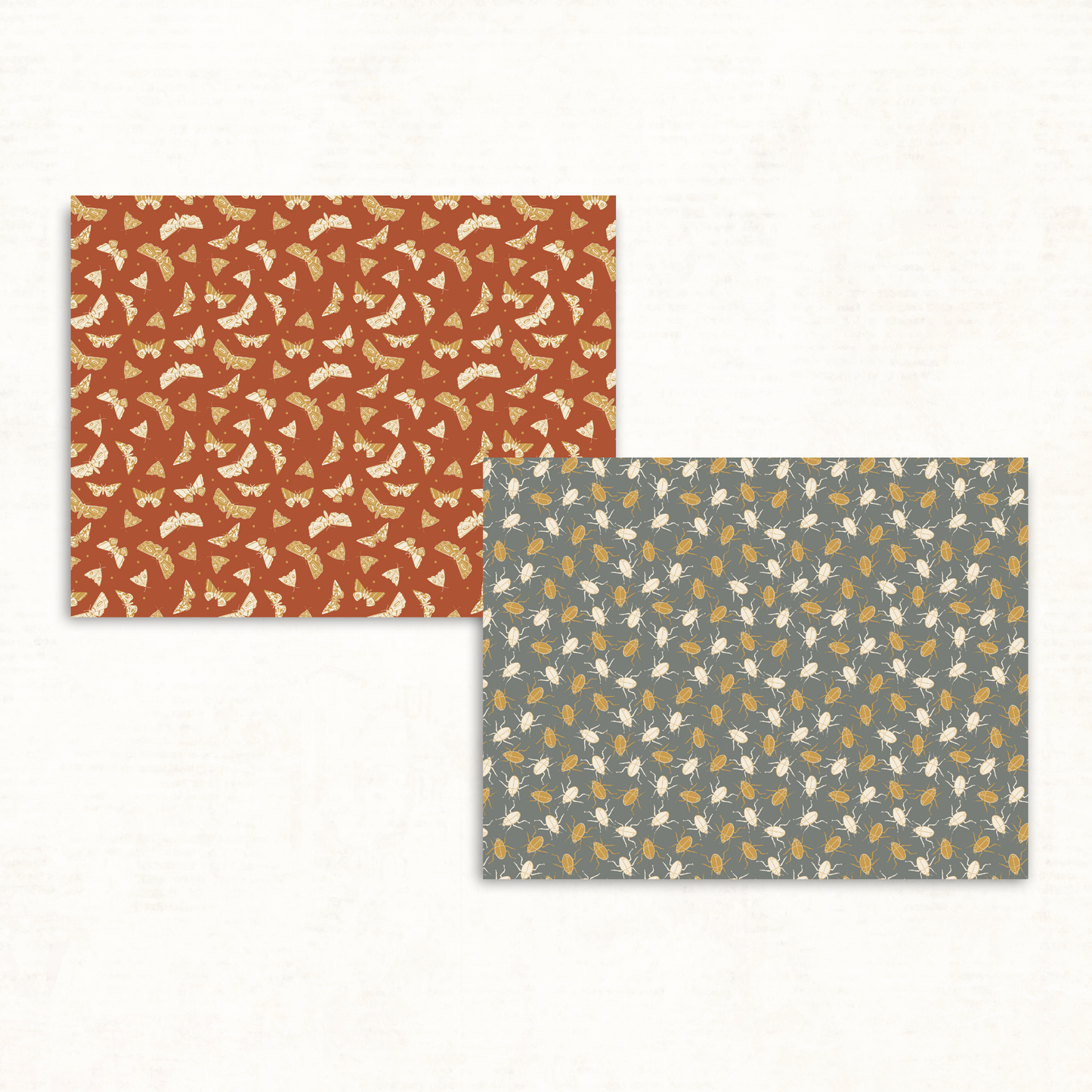 Earthy Boho Scrapbook Papers – Printable Snail, Moth & Moon Backgrounds for Junk Journals