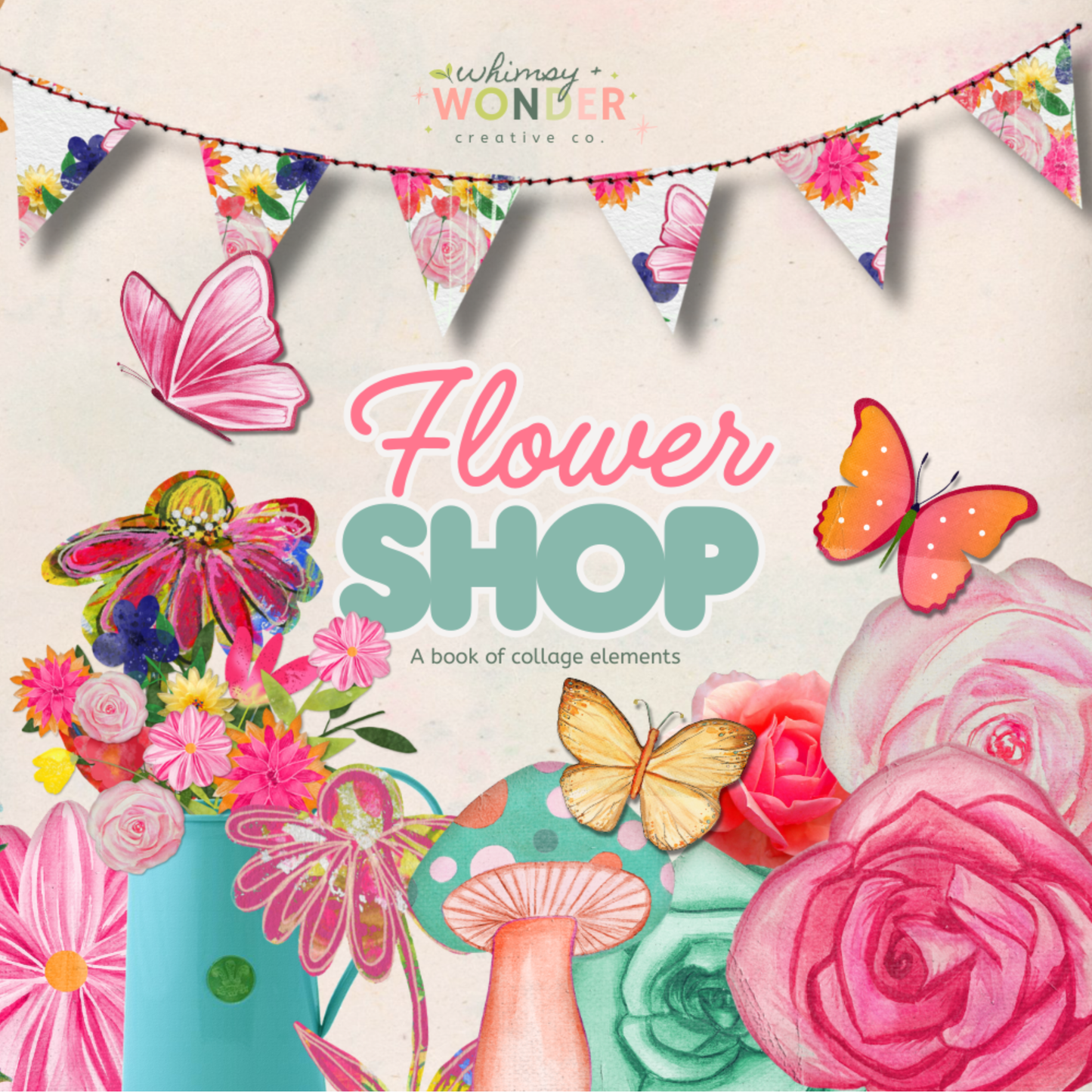 Flower Shop Collage Elements Book – Floral Ephemera for Paper Crafts