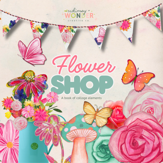 Flower Shop Collage Elements Book – Floral Ephemera for Paper Crafts