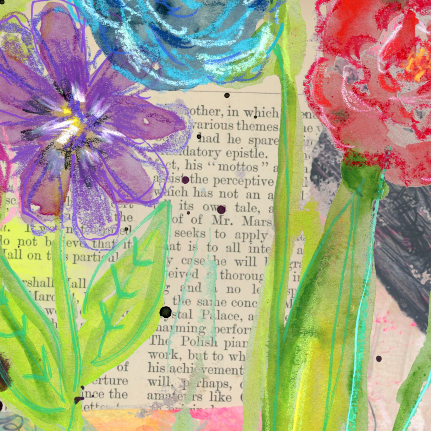 Flower Shop Collage Elements Book – Floral Ephemera for Paper Crafts