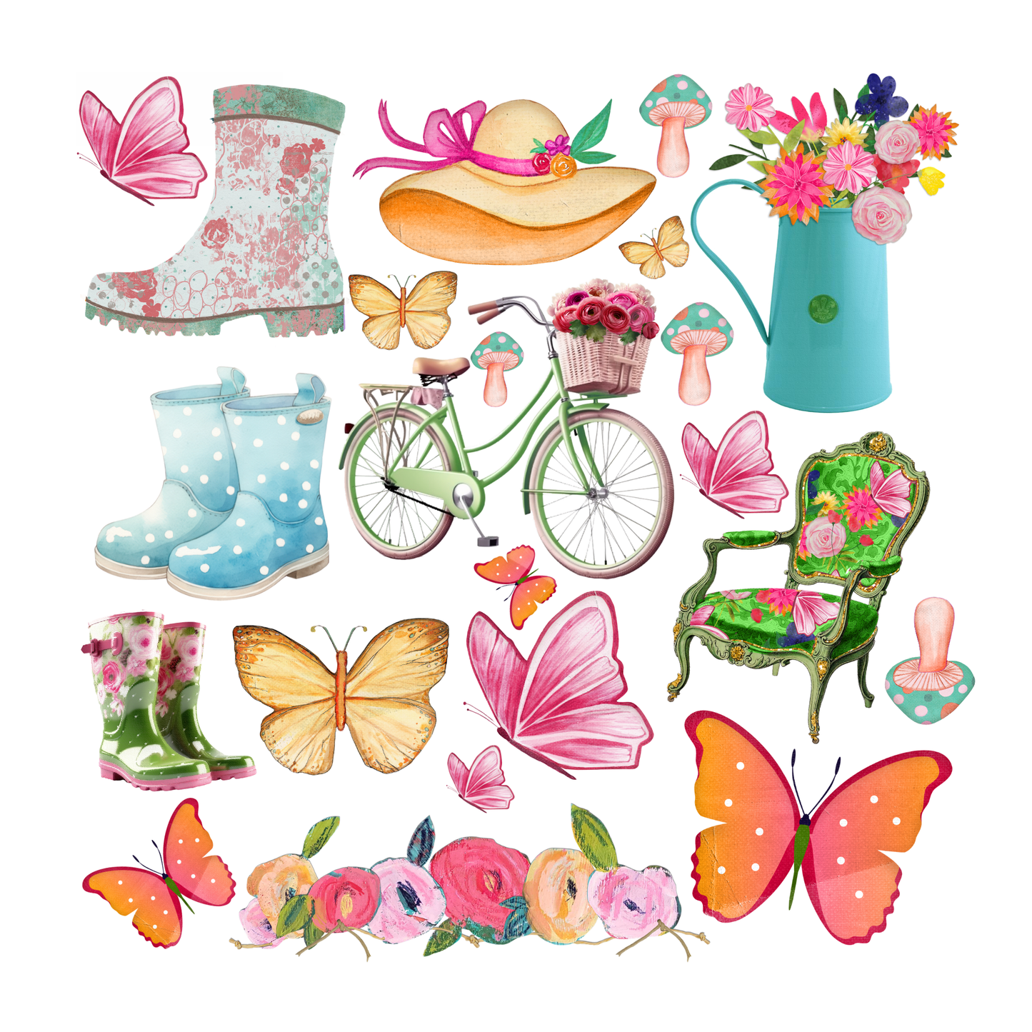 Flower Shop Collage Elements Book – Floral Ephemera for Paper Crafts