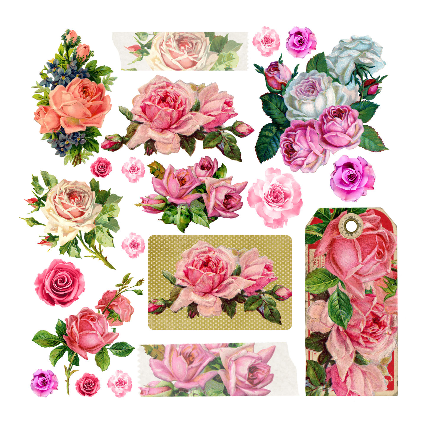 Flower Shop Collage Elements Book – Floral Ephemera for Paper Crafts