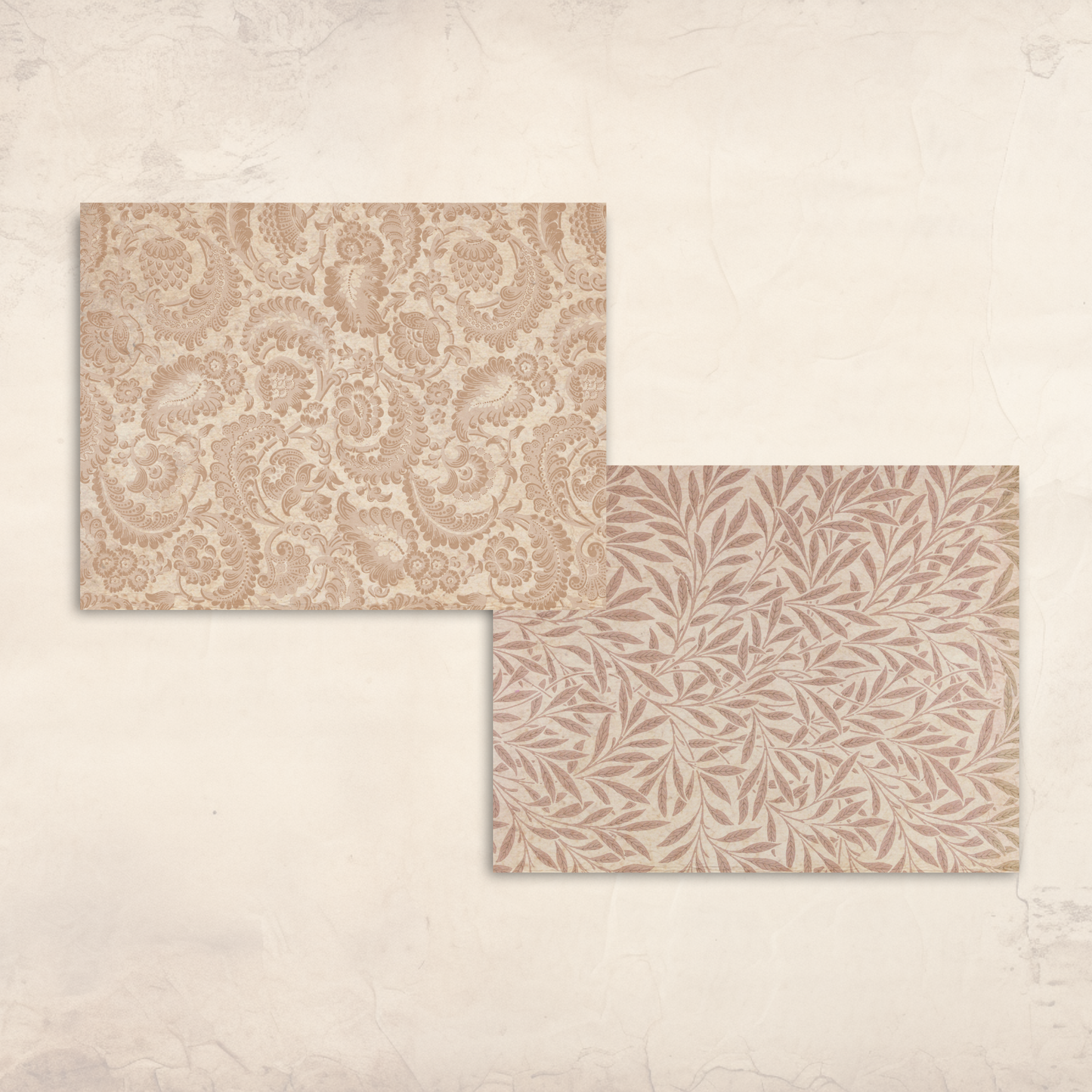 Neutral Vintage Background Papers – Printable Aged Patterns for Junk Journals & Scrapbooking