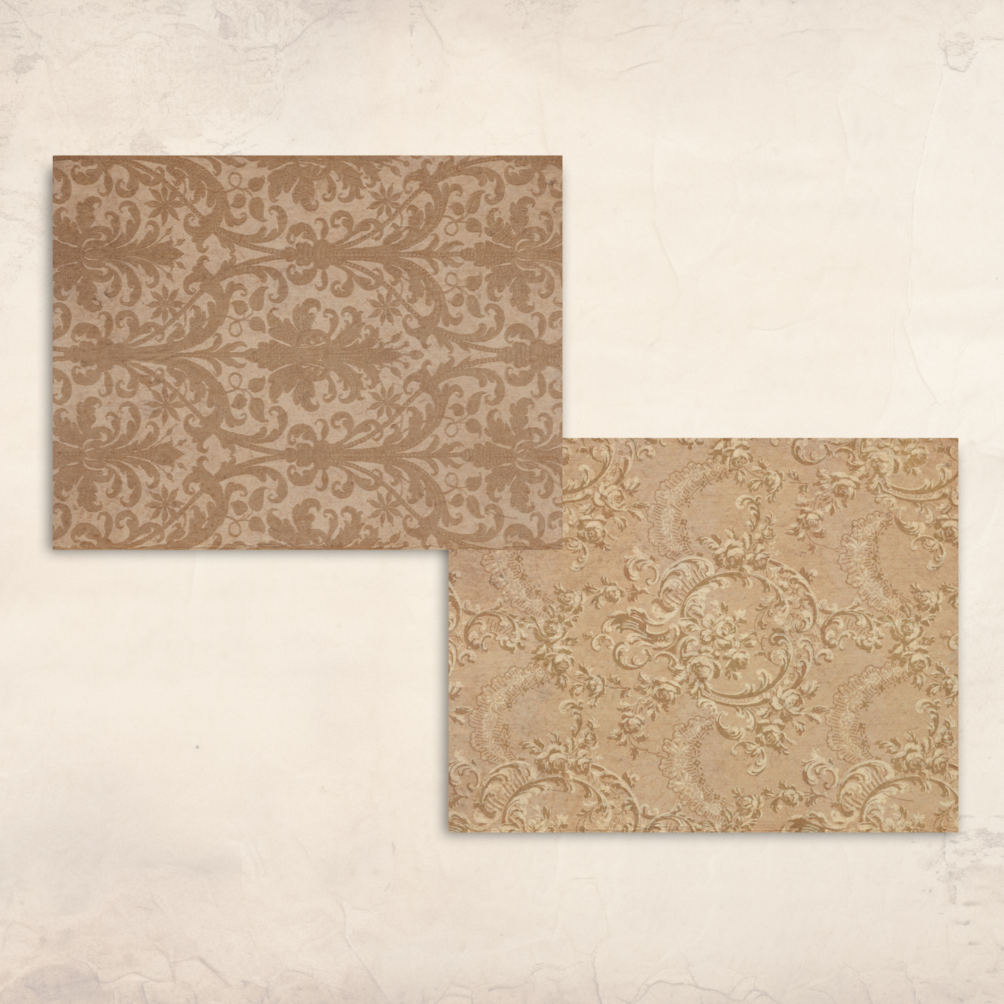 Neutral Vintage Background Papers – Printable Aged Patterns for Junk Journals & Scrapbooking