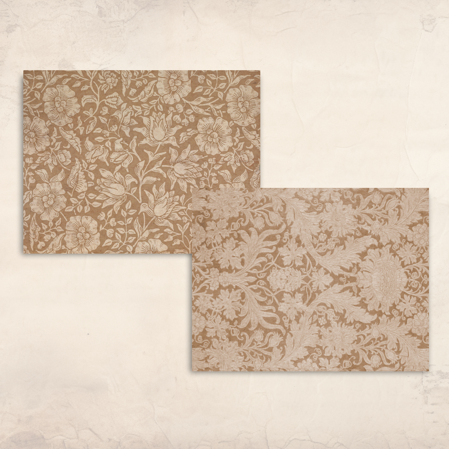 Neutral Vintage Background Papers – Printable Aged Patterns for Junk Journals & Scrapbooking