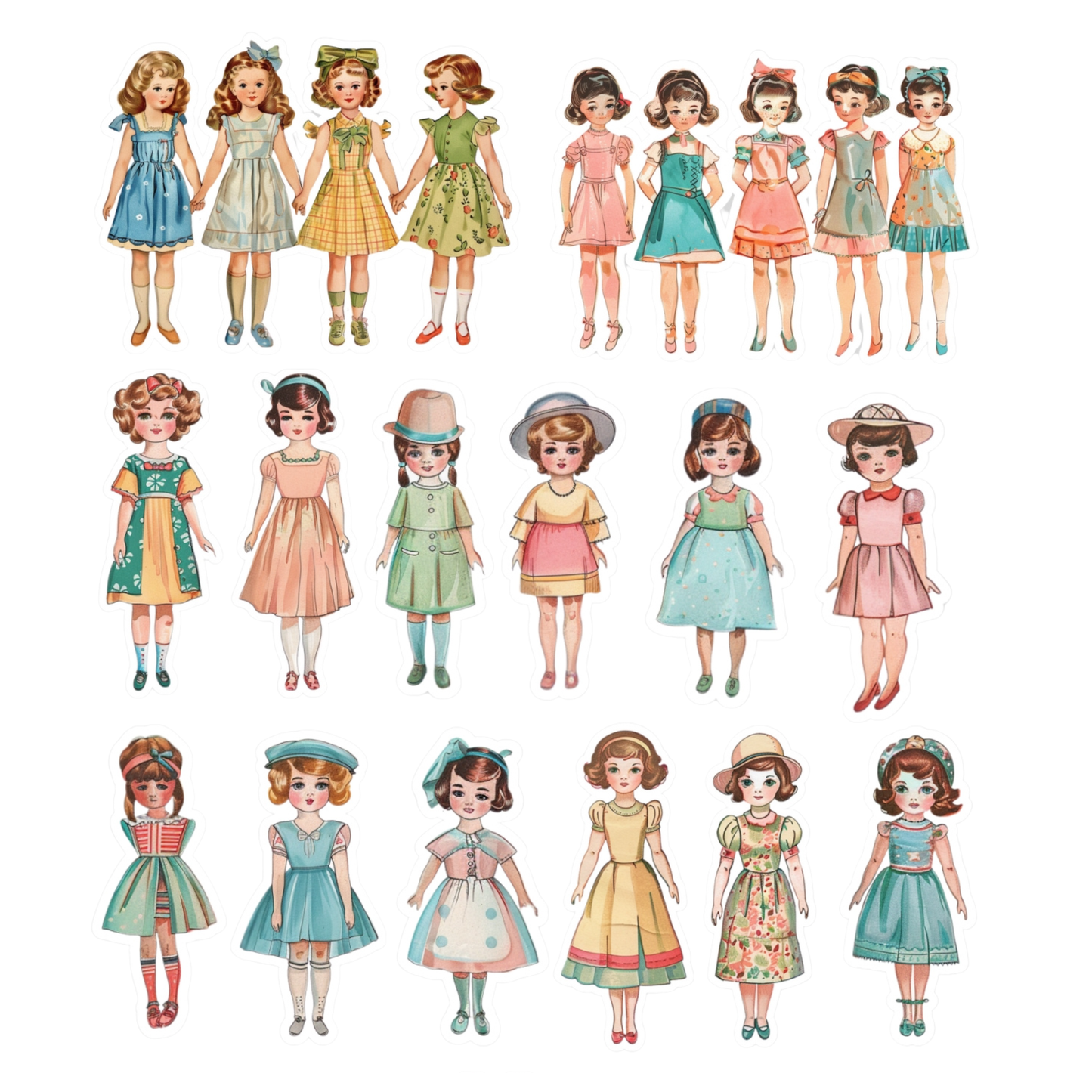 Sewing Pattern Sweethearts Collage Book – Retro 1950s Patterned Papers & Fussy Cuts
