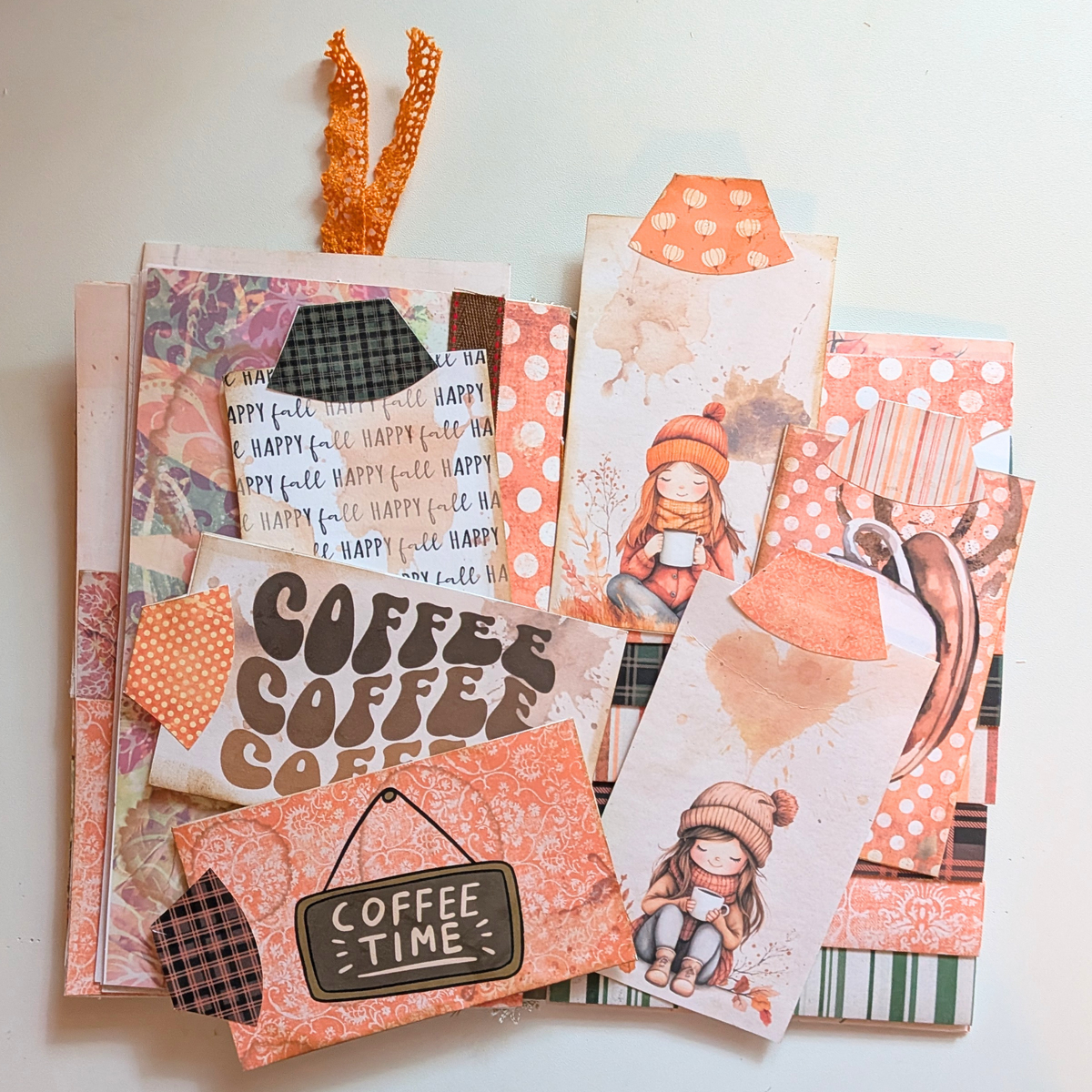 Cozy Fall Coffee Folio Printable – Pumpkin Spice Junk Journal Kit – Autumn Ephemera & Journal Pages