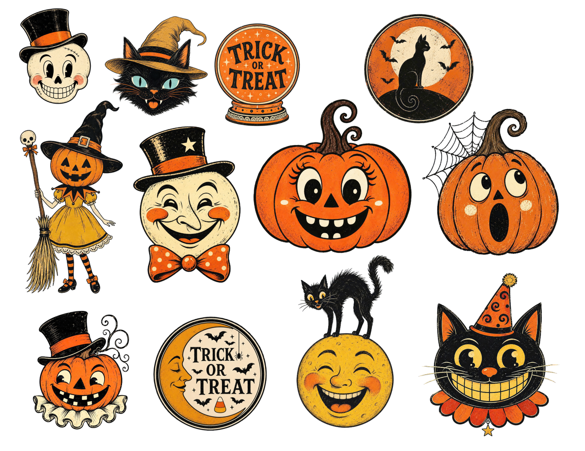 Cute & Spooky Halloween Junk Journal Kit – Retro Halloween Printable Bundle