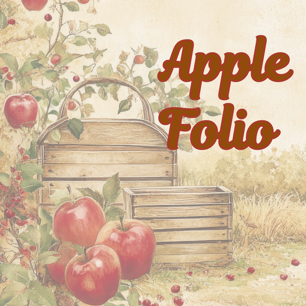 Apple Folio Printable – Vintage Country Junk Journal Folio