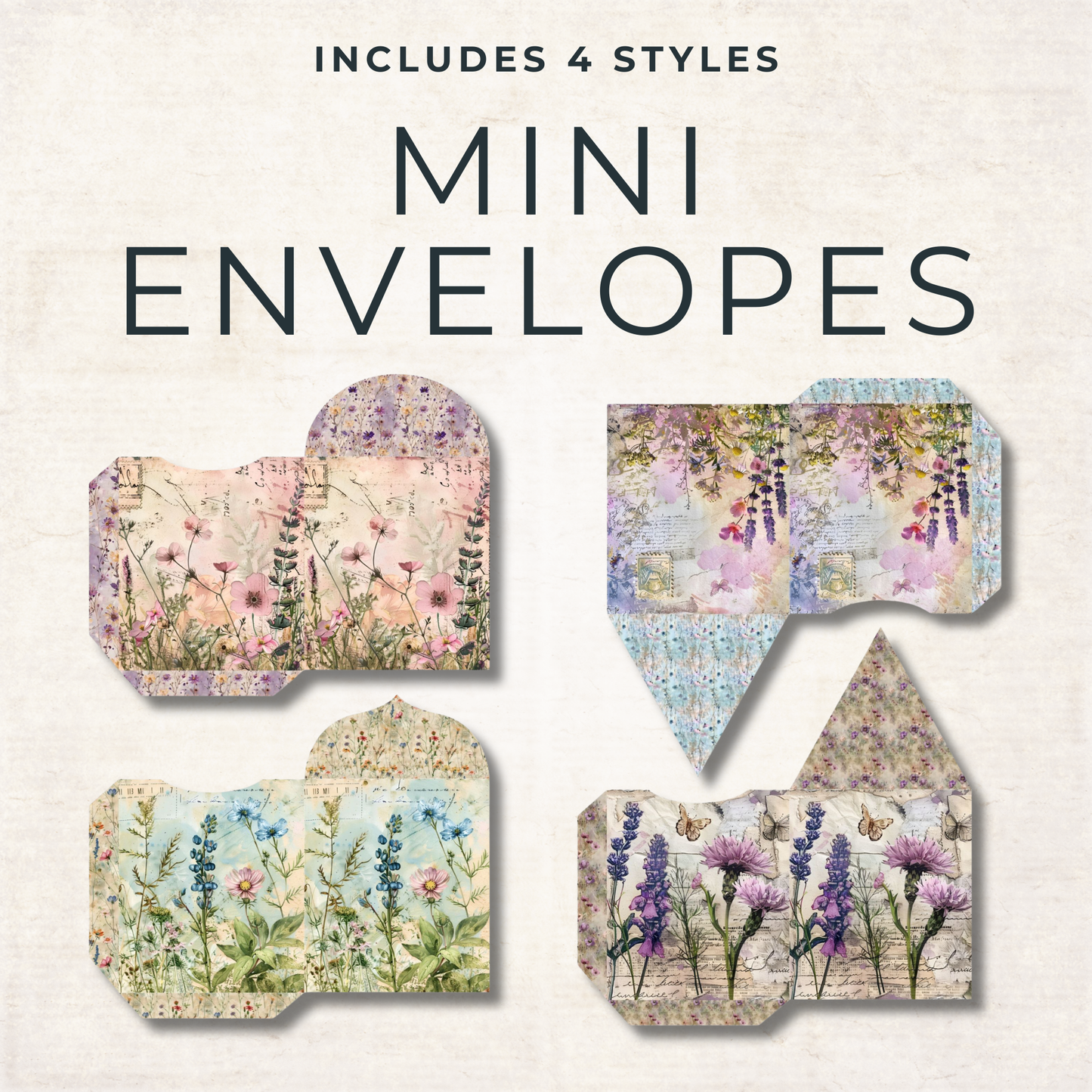 Vintage Wildflower - Botanical Ephemera - Digital Download - Scrapbook Supplies