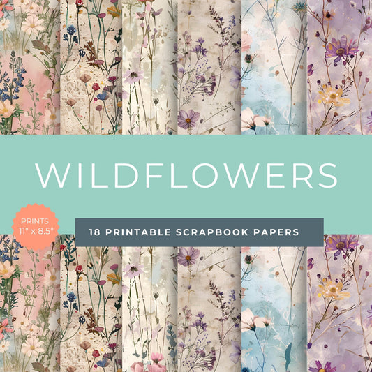 Spring Wildflower Digital Scrapbooking Paper