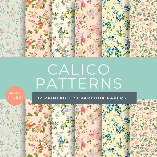 Shabby Chic Floral Scrapbook Paper - Vintage Digital Paper - Floral Background - Printable Journal Supplies