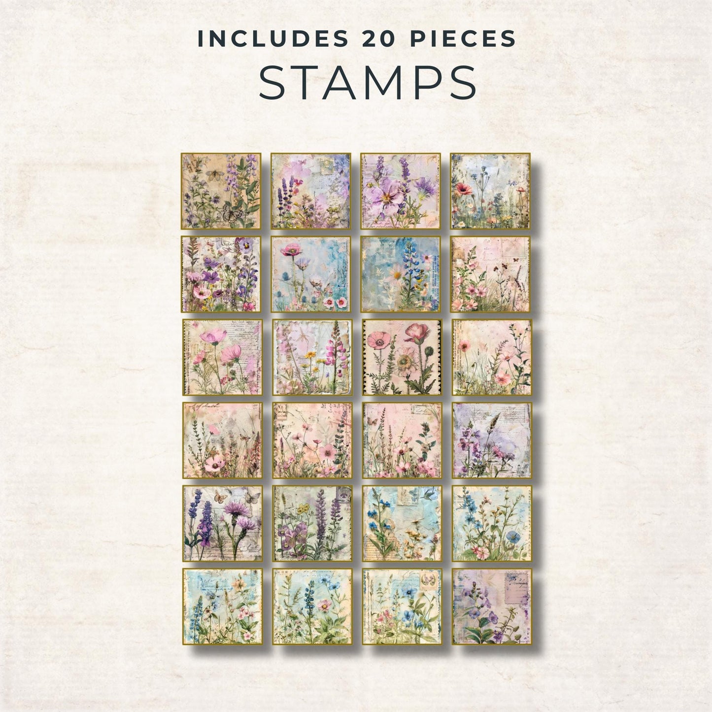 Vintage Wildflower - Botanical Ephemera - Digital Download - Scrapbook Supplies