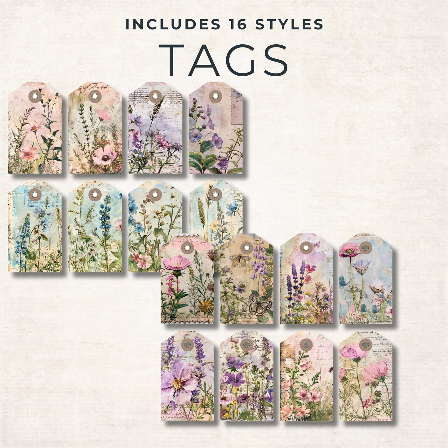 Vintage Wildflower - Botanical Ephemera - Digital Download - Scrapbook Supplies